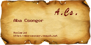 Aba Csongor névjegykártya